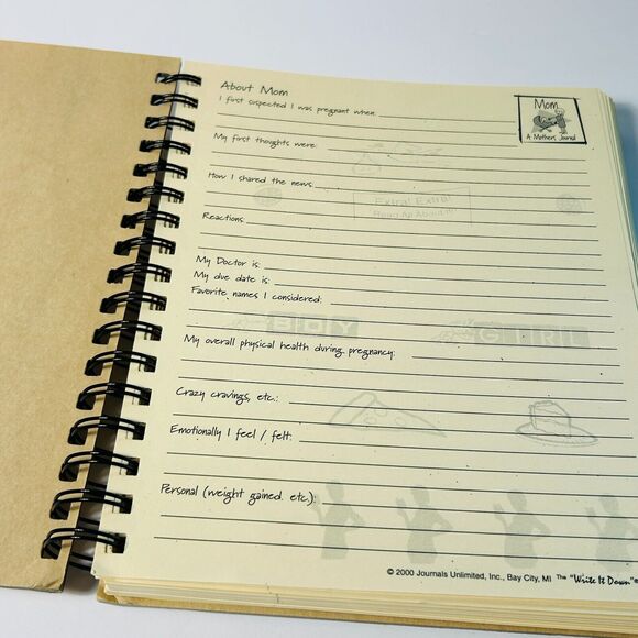 Mom A Mothers Journal Kraft Spiral Bound New Baby Keepsake Journals Unlimited - Picture 3 of 6